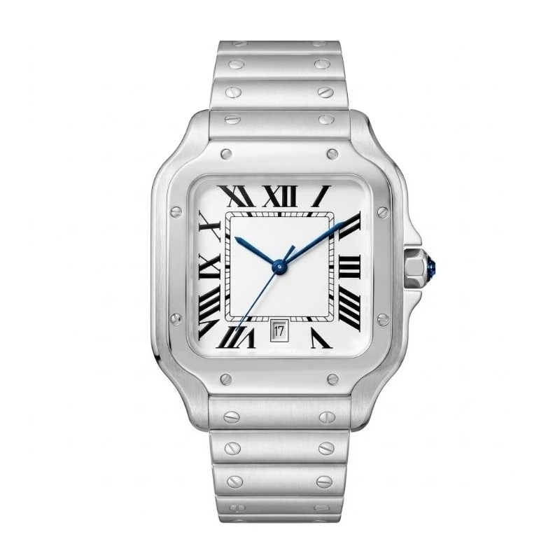 Cartier Watch Santos - ساعة كوارتز رجالية فاخرة جديدة بتصميم