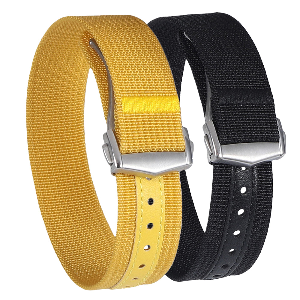 Nato Strap Nylon - للطي مشبك حزام ساعة من النايلون