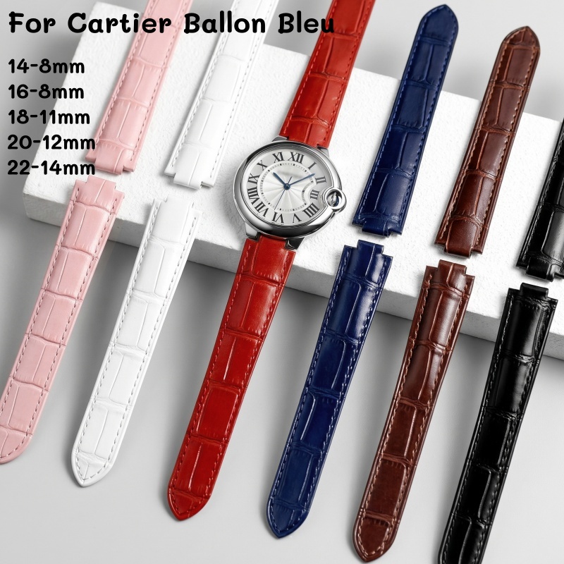 Cartier Watch Tank - حزام ساعة جلدي مزدوج الانتفاخ يناسب