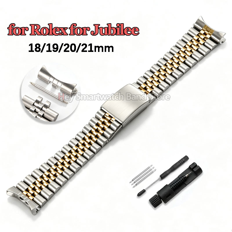 Rolex Watch Datejust - حزام ساعة ذو نهاية منحنية لساعة