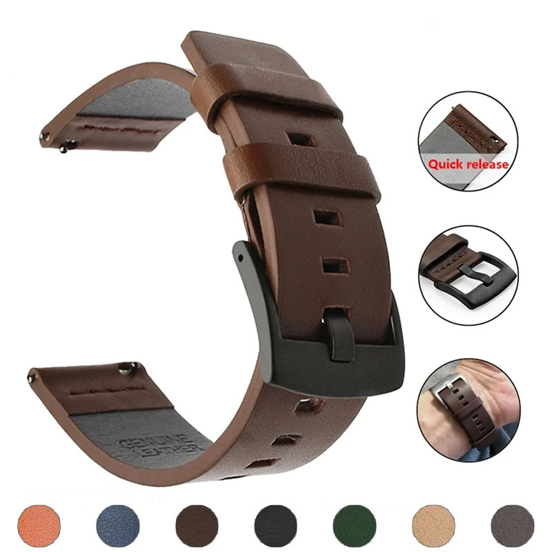Leather Strap Quick Release - 20 مللي متر 22 مللي متر