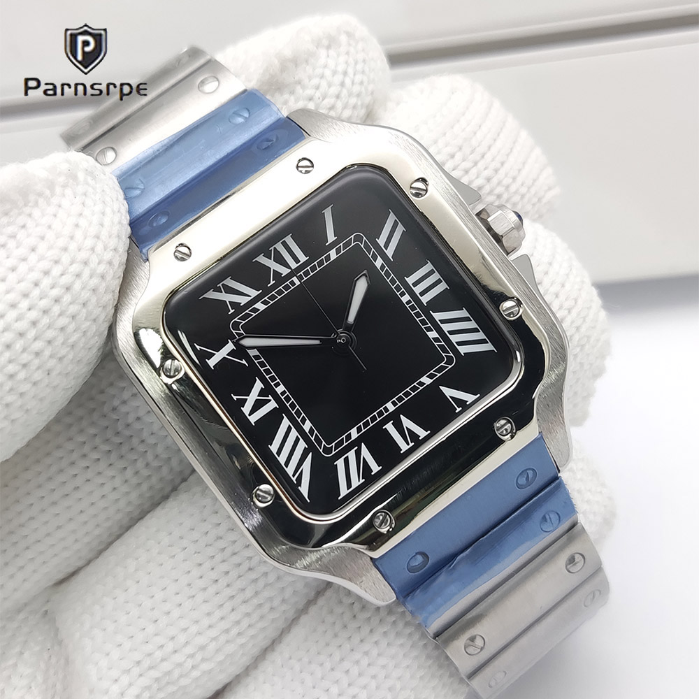 Cartier Watch Tank - ساعات رجالية بعلبة مربعة، ساعة NH35