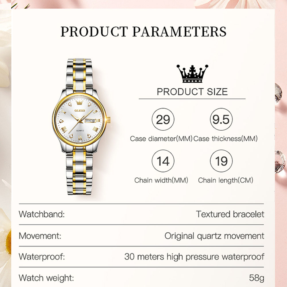 ساعة أوليف كوارتز نسائية مقاوم - مراجعة Stainless Bracelet Diver وسعره