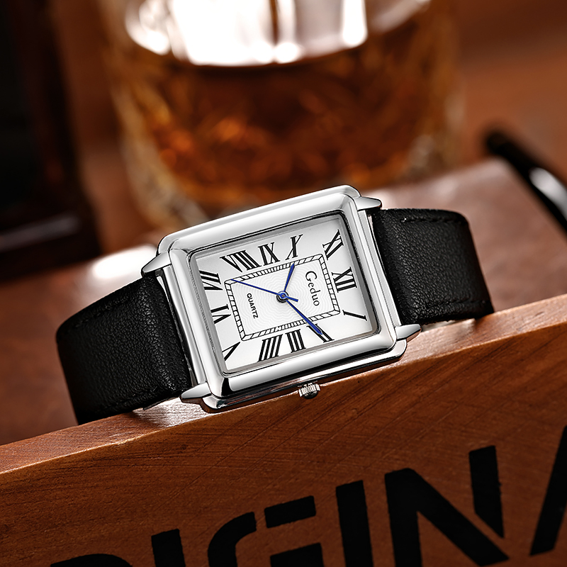 موضة جديدة فاخرة مصمم مستطيل ا - مراجعة Leather Watch Band Men وسعره