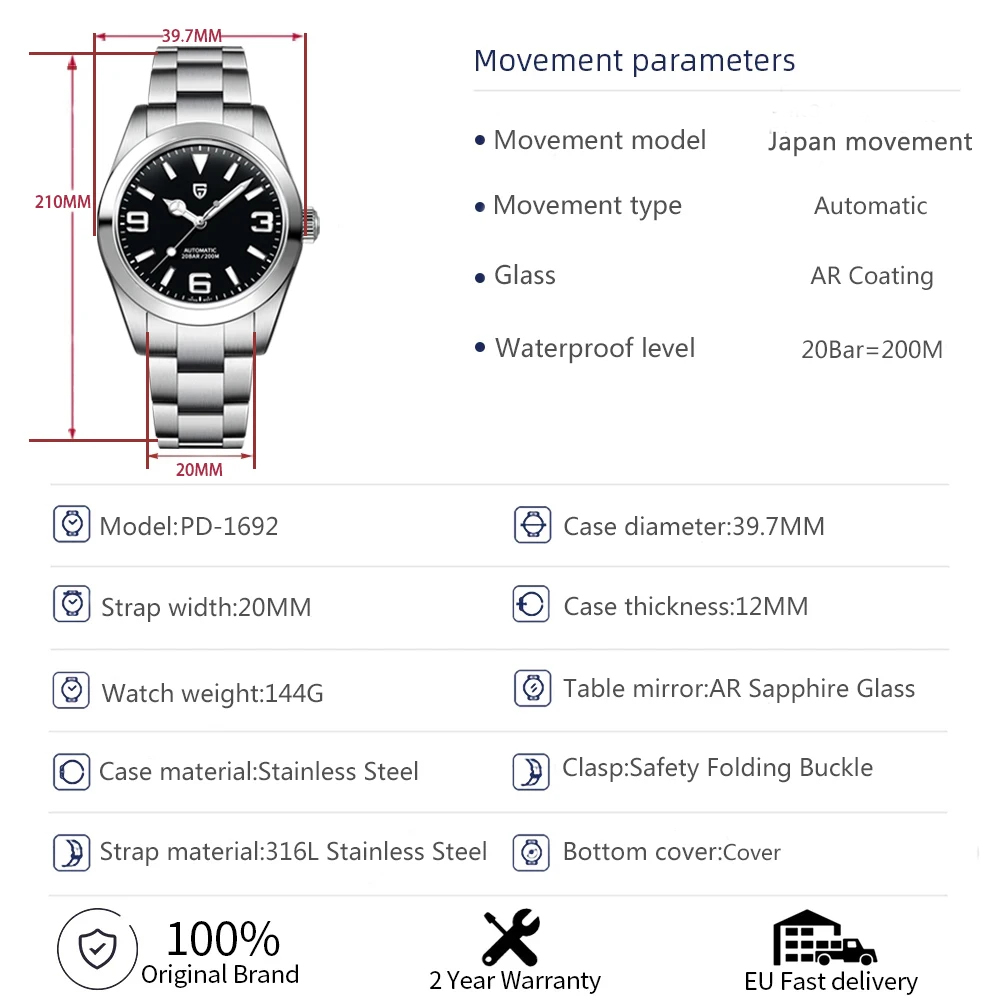 2025 جديد PAGANI تصميم 40 مللي - مراجعة Seiko Watch Presage وسعره