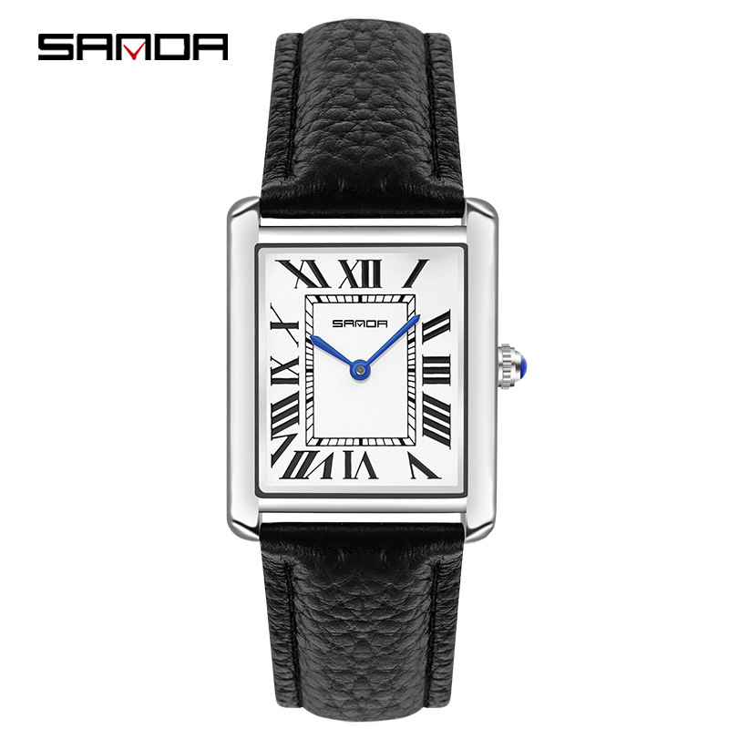 Sanda مستطيلة ساعات المعصم للر - مراجعة Leather Watch Band Men وسعره