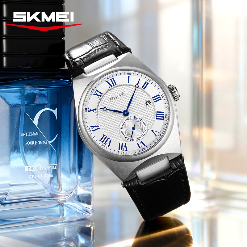 ساعة كوارتز رجالية أنيقة SKMEI - مراجعة Leather Watch Band Men وسعره