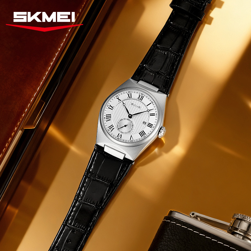 ساعة كوارتز رجالية أنيقة SKMEI - مراجعة Leather Watch Band Men وسعره