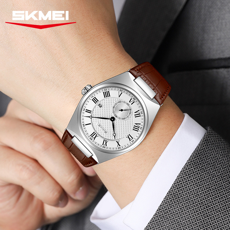 ساعة كوارتز رجالية أنيقة SKMEI - مراجعة Leather Watch Band Men وسعره