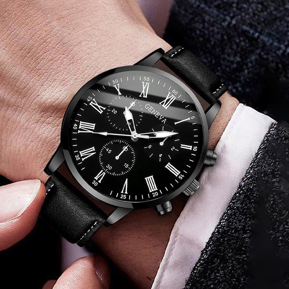 ساعة كوارتز للعمل للرجال ، قرص - مراجعة Leather Watch Band Men وسعره