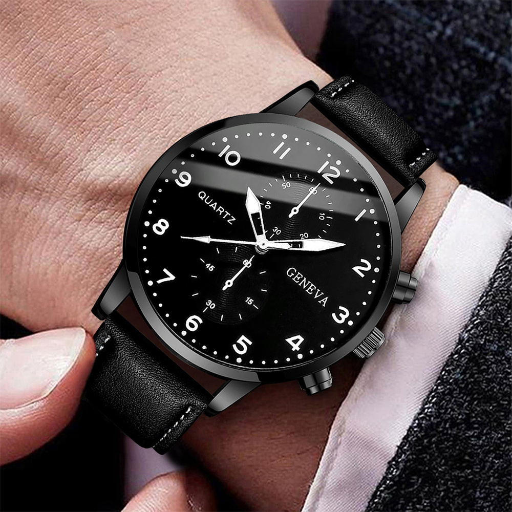 ساعة كوارتز للعمل للرجال ، قرص - مراجعة Leather Watch Band Men وسعره